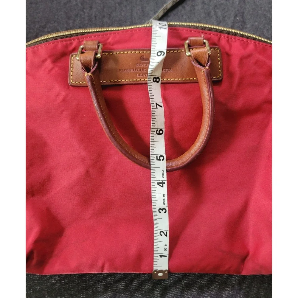 VTG Y2k‎ Dooney & Bourke Satchel Purse Handbag Red Leather Florentine Nylon